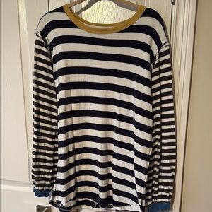 FP Movement by Free People Striped Long Sleeve Tee - Navy, White, and Gold